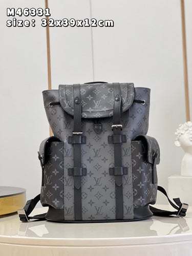 LUV CHRISTOPHER MONOGRAM ECLIPSE REVERSE BLACK AND GREY 45CM M46331