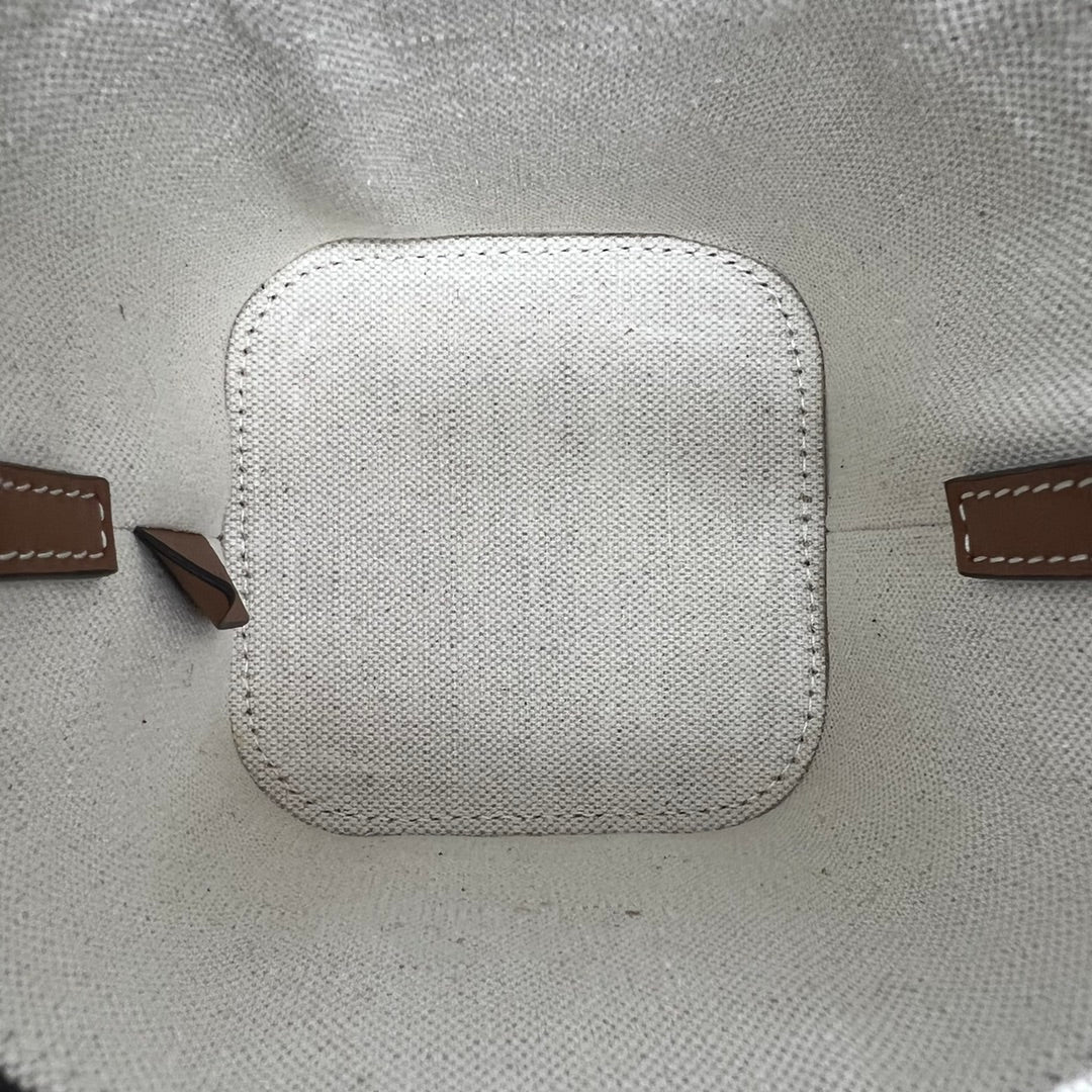 CE Small Box Cuir Triomphe In Textile Natural / Tan For Women 4in/11cm 