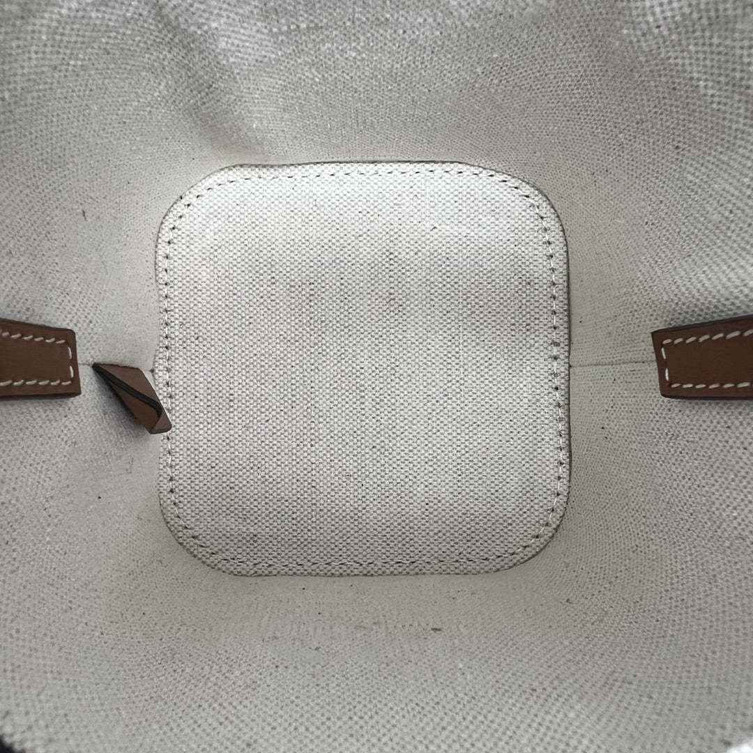 CE Small Box Cuir Triomphe In Textile Natural / Tan For Women 4in/11cm 