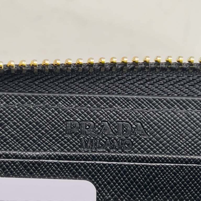 PR LARGE SAFFIANO LEATHER WALLET FULL BLACK 19CM 1ML506 QWA F0505