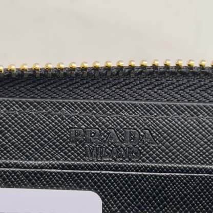 PR LARGE SAFFIANO LEATHER WALLET FULL BLACK 19CM 1ML506 QWA F0505