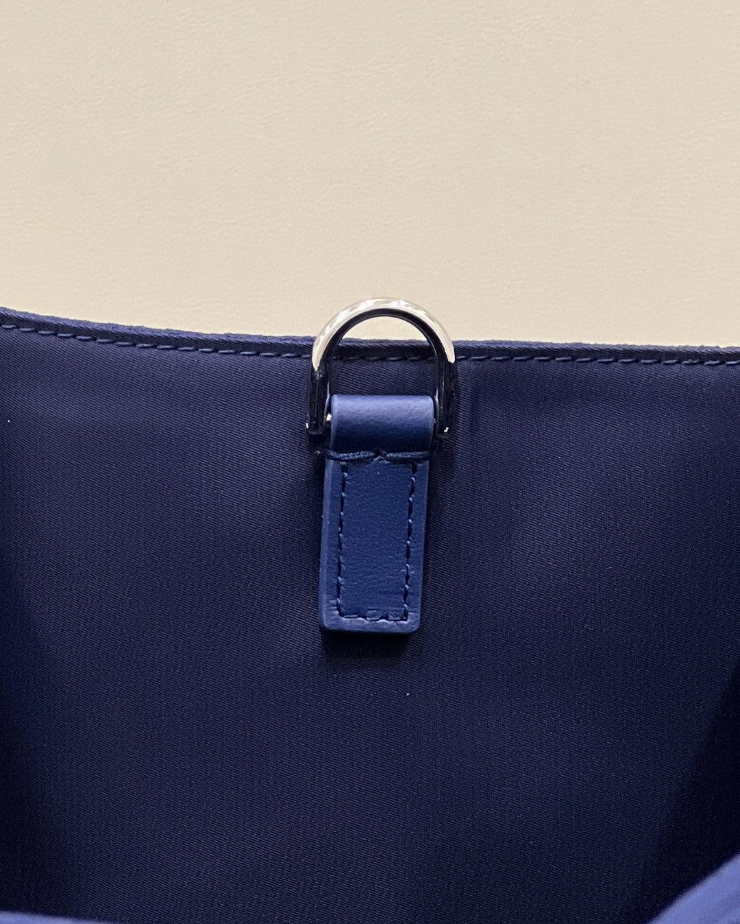 FI Sunshine Medium Navy Blue FF fabric shopper Bag For Woman 31cm/12in