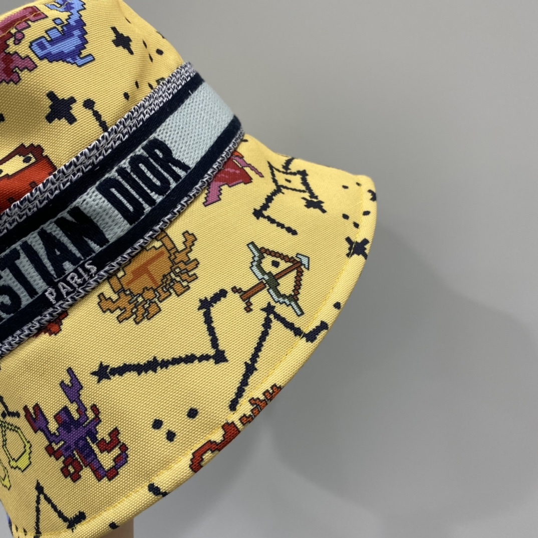 DOR MULTICOLOR IMAGE BUCKET HAT YELLOW