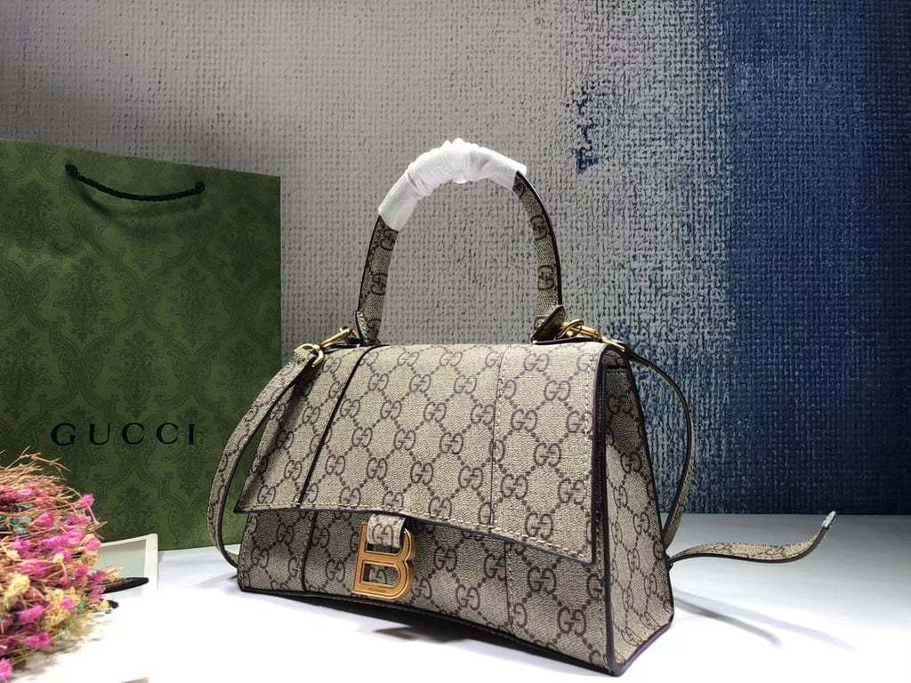 GG X BALENCIAGA WOMEN'S HOURGLASS SMALL HANDBAG