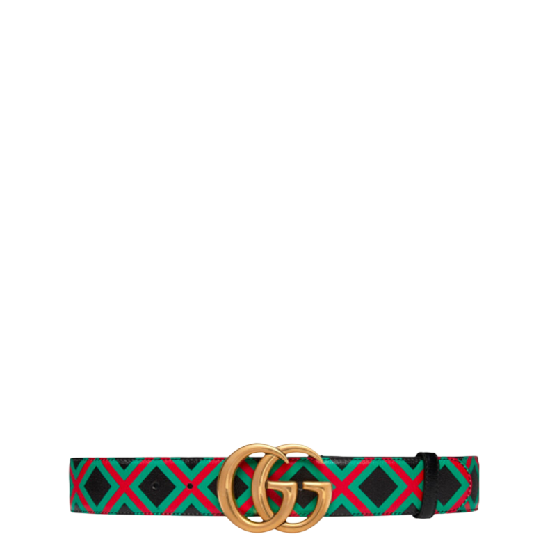GG DOUBLE G CROSS PRINT BELT 3.8CM