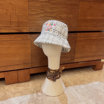 CC FANTASY TWEED MULTICOLOR LOGO BUCKET HAT WHITE