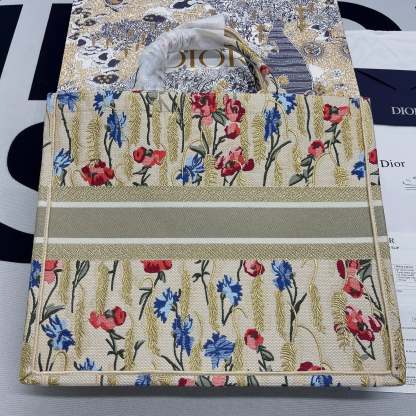 DI Large Book Tote White Multicolor, For Women, Women’s Handbags 16.5in/42cm CD