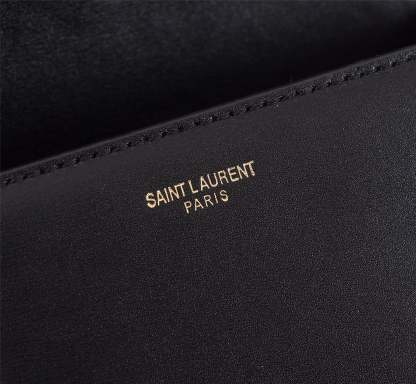 SAINT LAURENT CASSANDRA MEDIUM TOP HANDLE BAG BLACK GOLD 24CM
