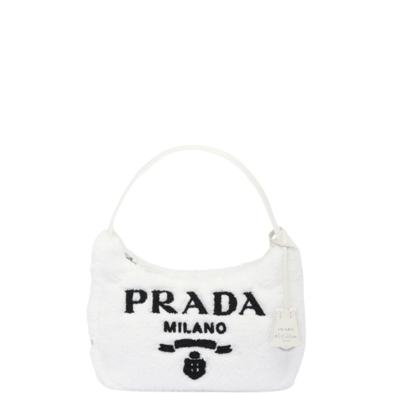 PR RE-EDITION 2000 TERRY MINI BAG WHITE 22CM 1NE515 2DXO F0964