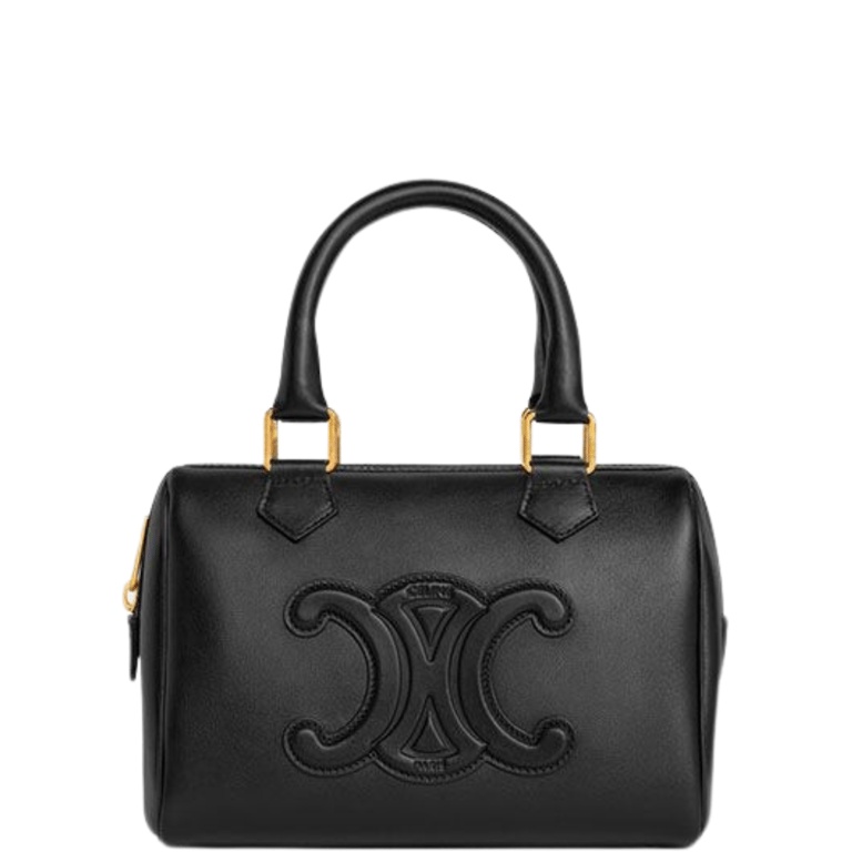 CE  SMALL BOSTON BAG IN SMOOTH CALFSKIN WITH CUIR TRIOMPHE BLACK
