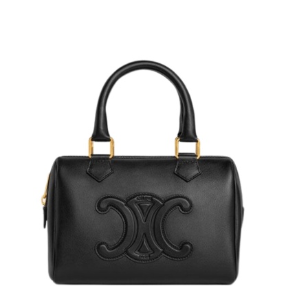 CE  SMALL BOSTON BAG IN SMOOTH CALFSKIN WITH CUIR TRIOMPHE BLACK