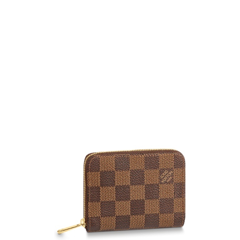LOUIS VUITTON ZIPPY COIN PURSE DAMIER EBENE BROWN WALLET 11CM N63070