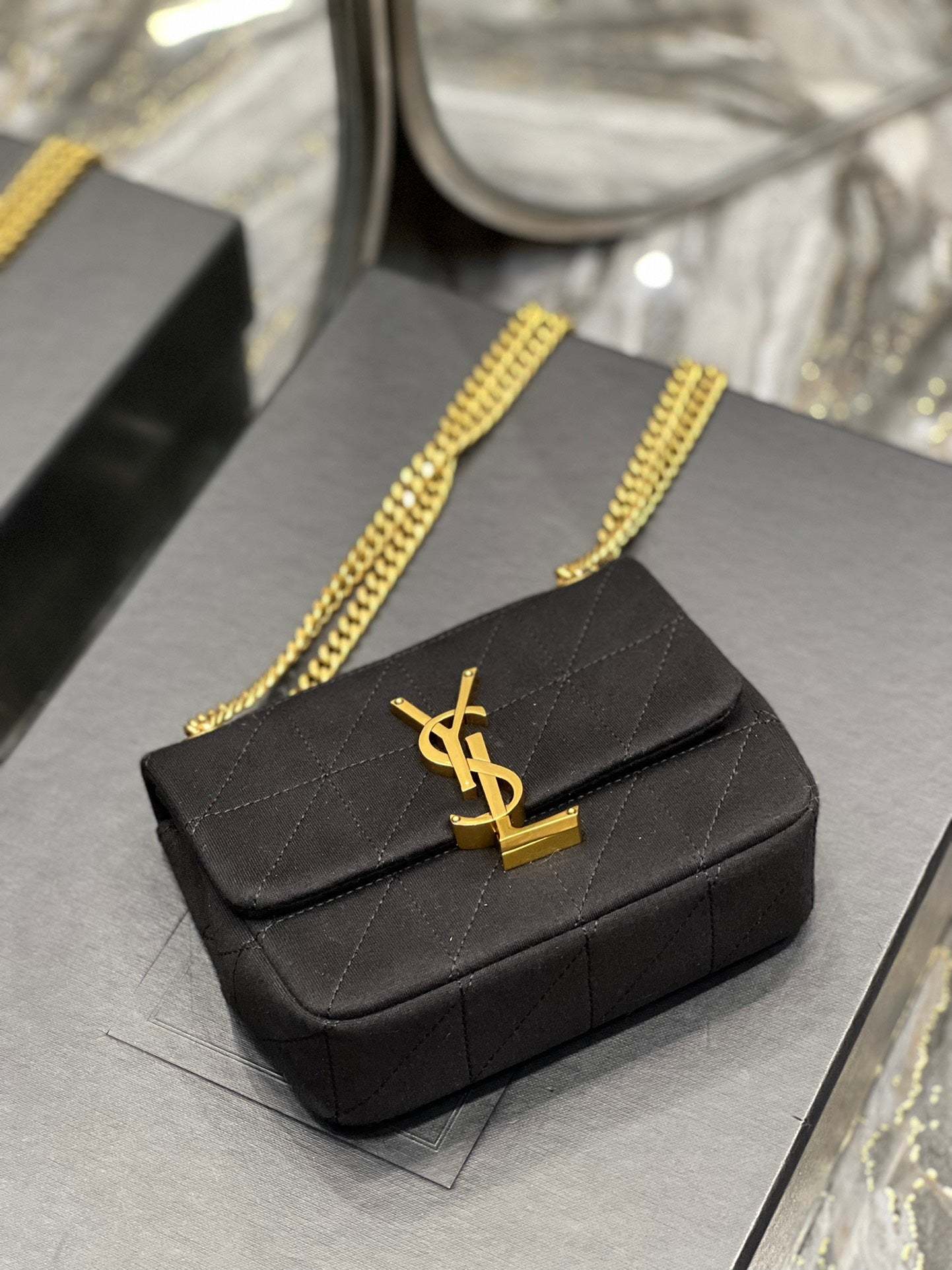 YSSL Jamie Mini Chain Bag Black For Women, Women’s Bags 6.9in/17.5cm YSL 6981622F9271000