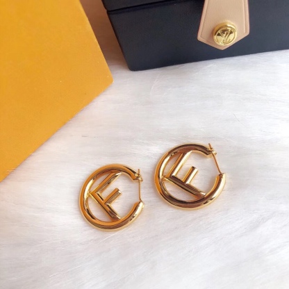 FD LOGO GOLD EARRINGS