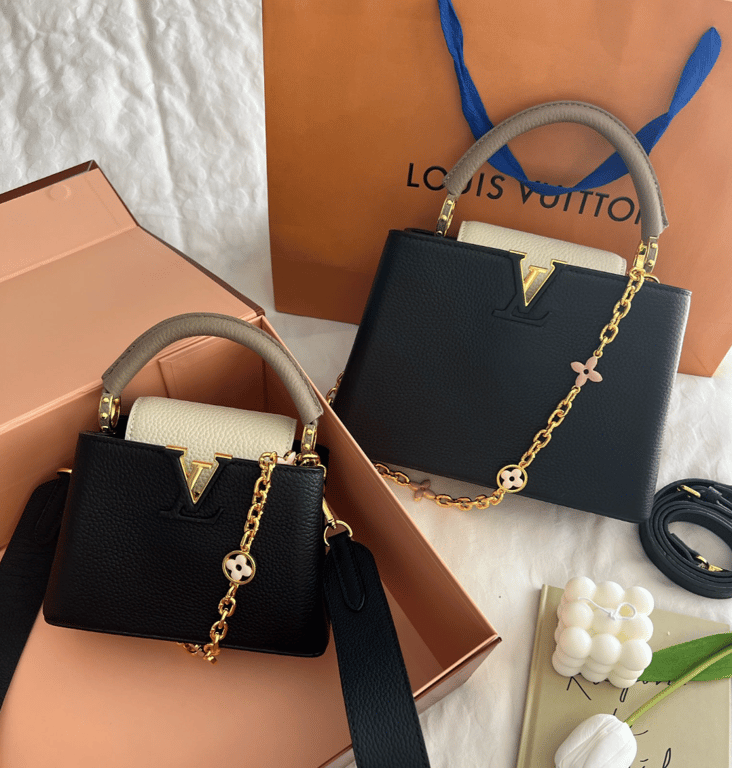 LUV CAPUCINES TAURILLON COWHIDE BLACK AND GREY 27CM M20708