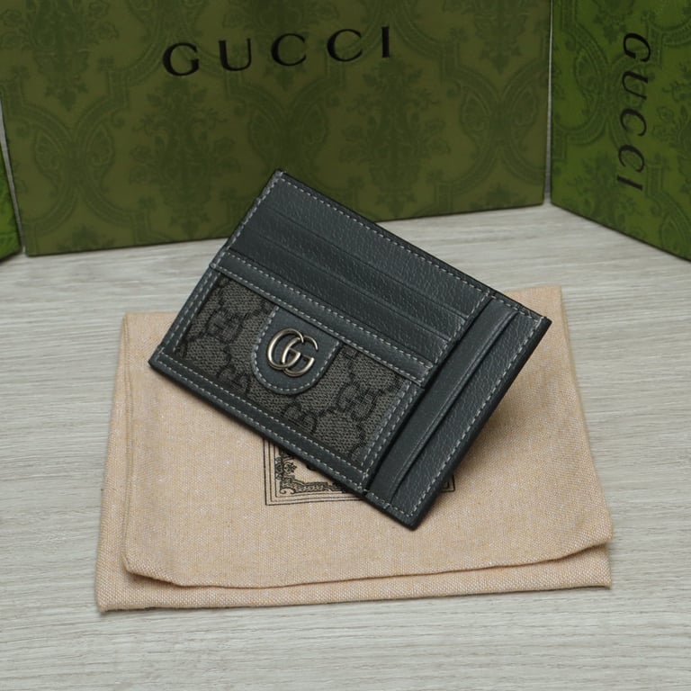 GG OPHIDIA CARD CASEGREY AND BLACK 11CM 732018 UULBN 1244