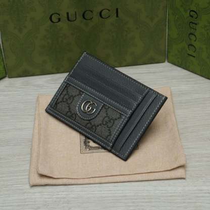 GG OPHIDIA CARD CASEGREY AND BLACK 11CM 732018 UULBN 1244