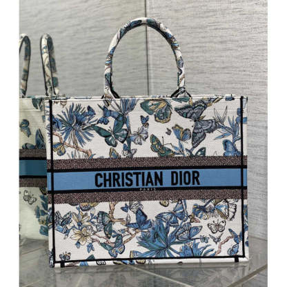 Large Book Tote Toile De Jouy Mexico Embroidery M1286