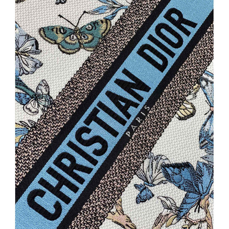 Large Book Tote Toile De Jouy Mexico Embroidery M1286