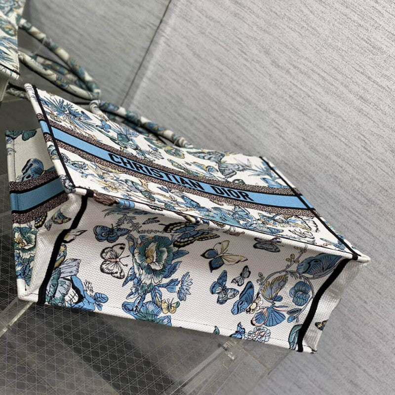 Large Book Tote Toile De Jouy Mexico Embroidery M1286