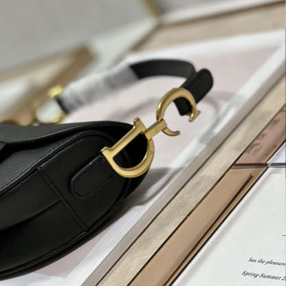 Mini Saddle Bag with Strap Grained Calfskin M0456