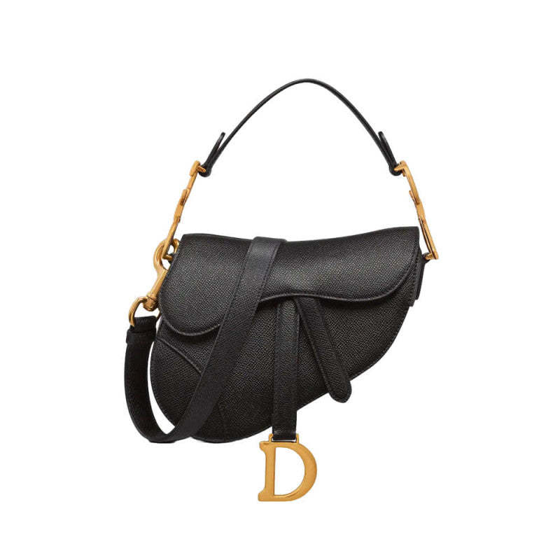 Mini Saddle Bag with Strap Grained Calfskin M0456