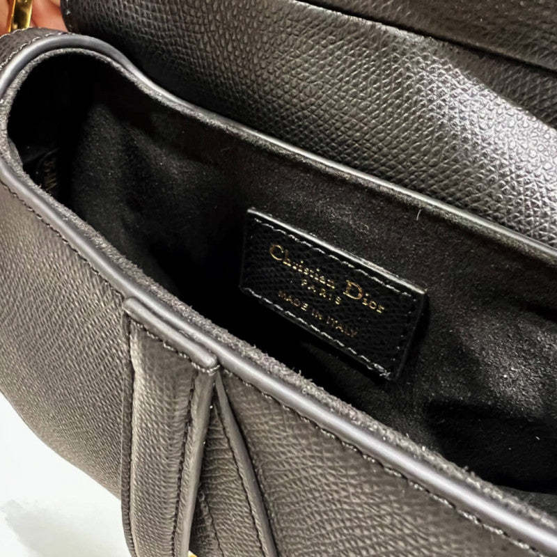 Mini Saddle Bag with Strap Grained Calfskin M0456