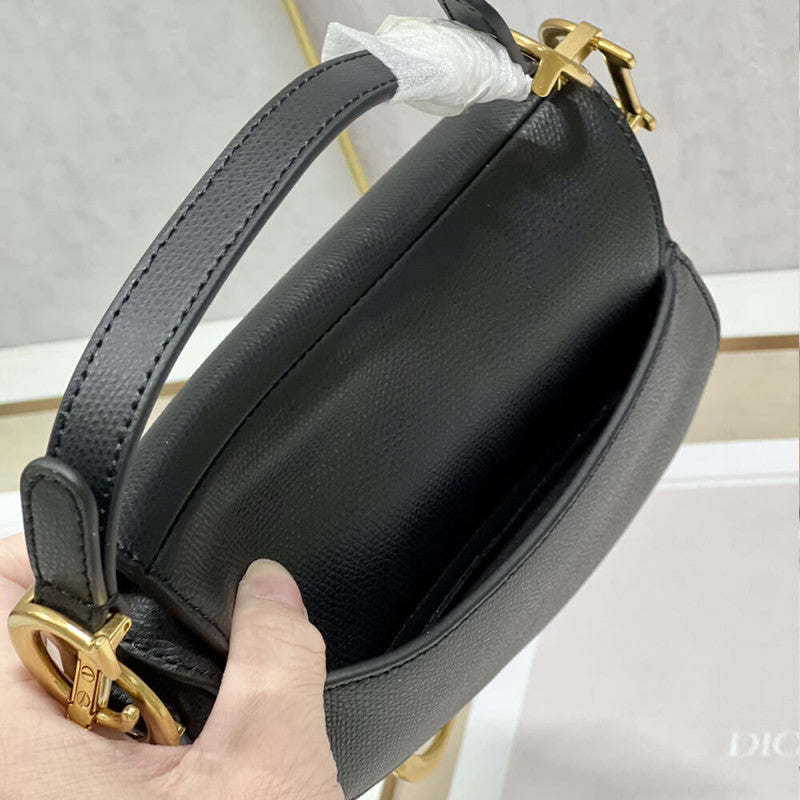 Mini Saddle Bag with Strap Grained Calfskin M0456