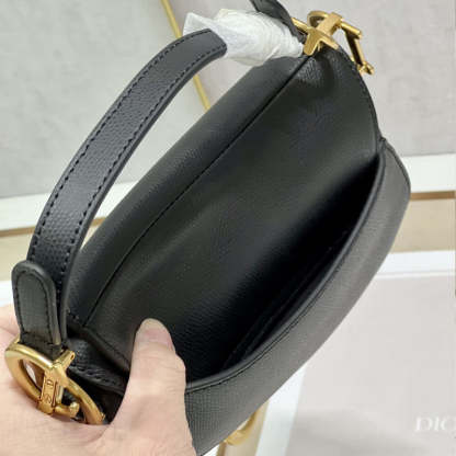 Mini Saddle Bag with Strap Grained Calfskin M0456