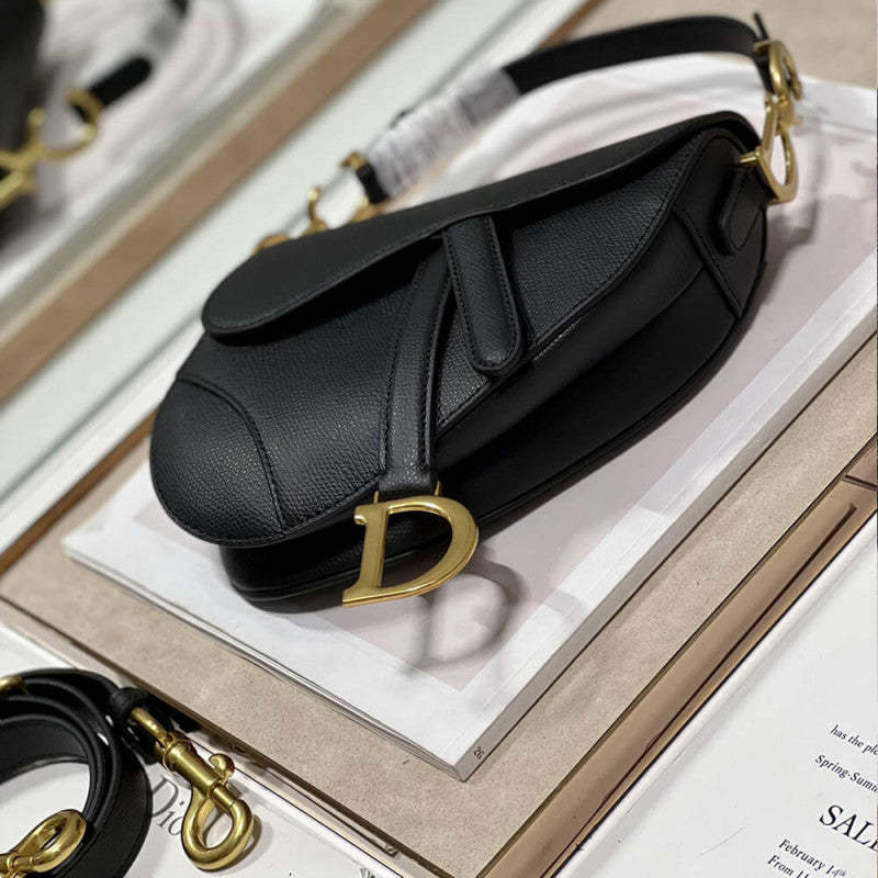 Mini Saddle Bag with Strap Grained Calfskin M0456