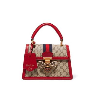 GG QUEEN MARGARET GG SMALL TOP HANDLE BAG RED 25.5CM