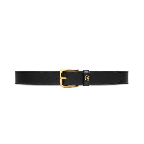 GG BLACK BELT WITH SQUARE BUCKLE AND INTERLOCKING G 35MM