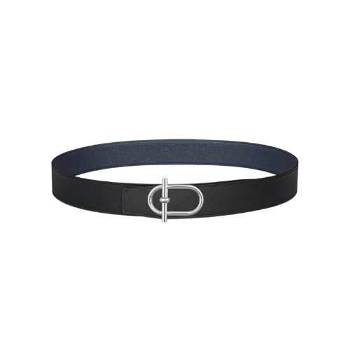 HM REVERSIBLE LEATHER BELT NAVY 38MM