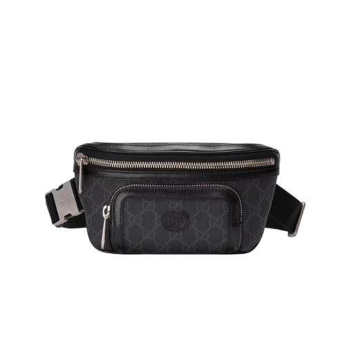 GG BELT BAG WITH INTERLOCKING G BLACK 23CM 682933 92THN 1000