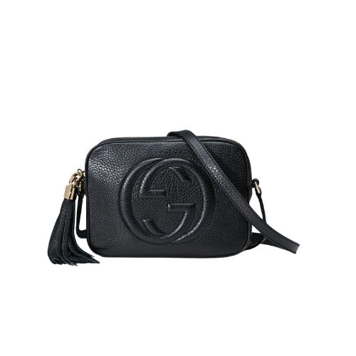 GG SOHO SMALL LEATHER DISCO BAG BLACK 308364 A7M0G 1000