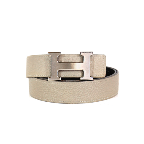 HM BELT TOGO SWIFT SILVER BUCKLE GREY 2.4CM