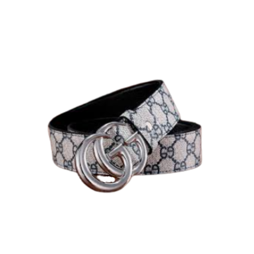 GG SUPREME BELT WITH G BUCKLE SILVER METAL 3.8CM
