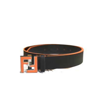FD'S BLACK LEATHER BETL NEON ORANGE 40MM