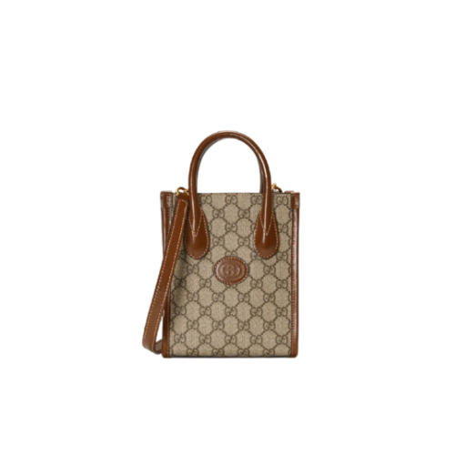 GG MINI TOTE BAG WITH INTERLOCKING G SUPREME CANVAS 671623 92TCG 8563