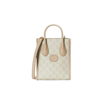 GG MINI TOTE BAG WITH INTERLOCKING G SUPREME CANVAS 671623 UULBT 9683