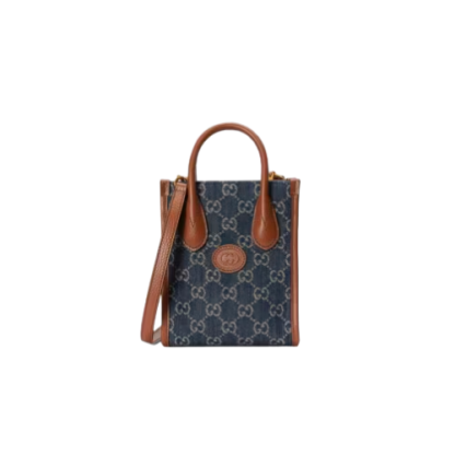 GG MINI TOTE BAG WITH INTERLOCKING G SUPREME CANVAS 671623 2KQGT 8375