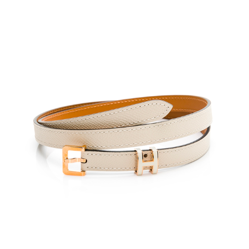 HM LEATHER  BELTS POP H WHITE 15MM