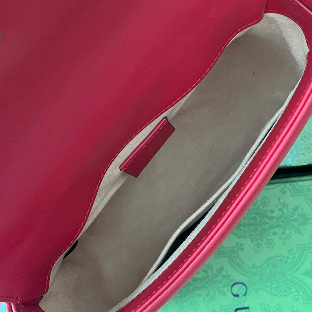 gg Marmont Mini Top Handle Bag Red For Women, Women’s Bags 8.3in/21cm gg ‎