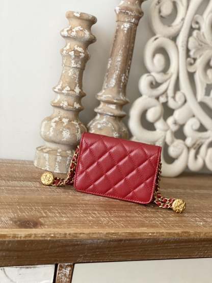 Chanel Clutch With Chain Red For Women, Women’s Bags 4.8in/12.3cm
