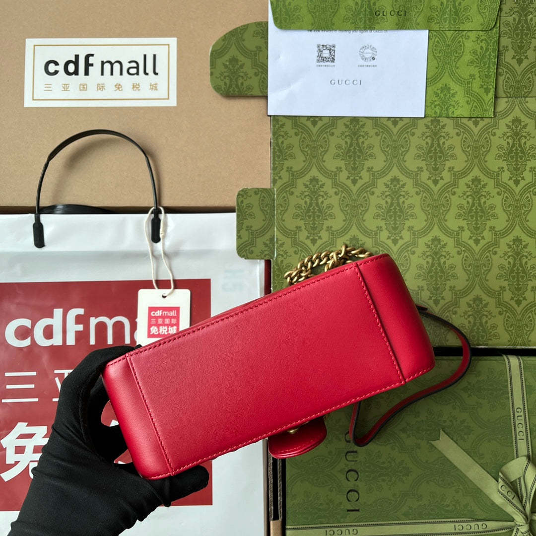 gg Marmont Mini Top Handle Bag Red For Women, Women&#8217;s Bags 8.3in/21cm gg ‎