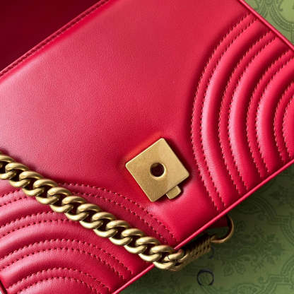 gg Marmont Mini Top Handle Bag Red For Women, Women&#8217;s Bags 8.3in/21cm gg ‎