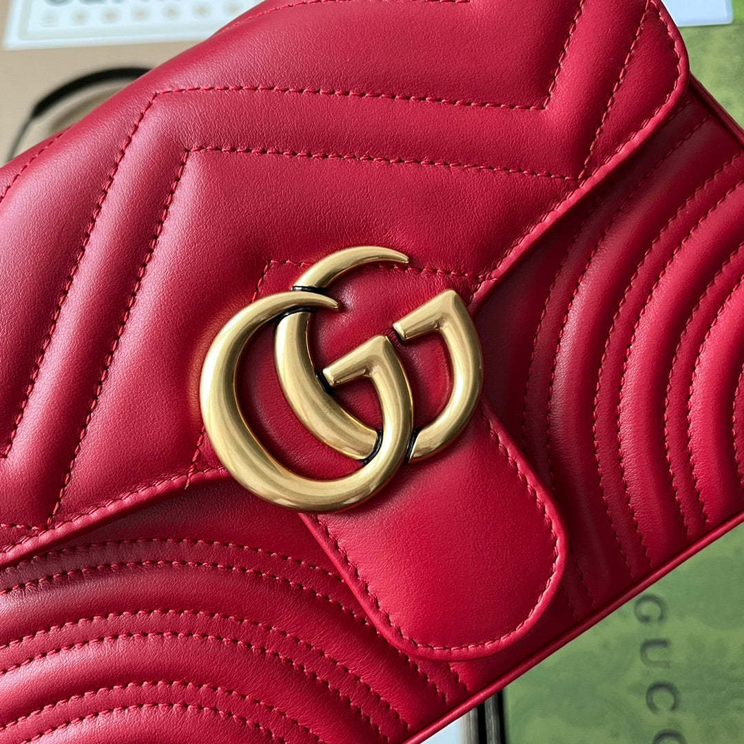 gg Marmont Mini Top Handle Bag Red For Women, Women&#8217;s Bags 8.3in/21cm gg ‎