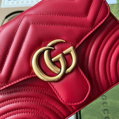gg Marmont Mini Top Handle Bag Red For Women, Women&#8217;s Bags 8.3in/21cm gg ‎