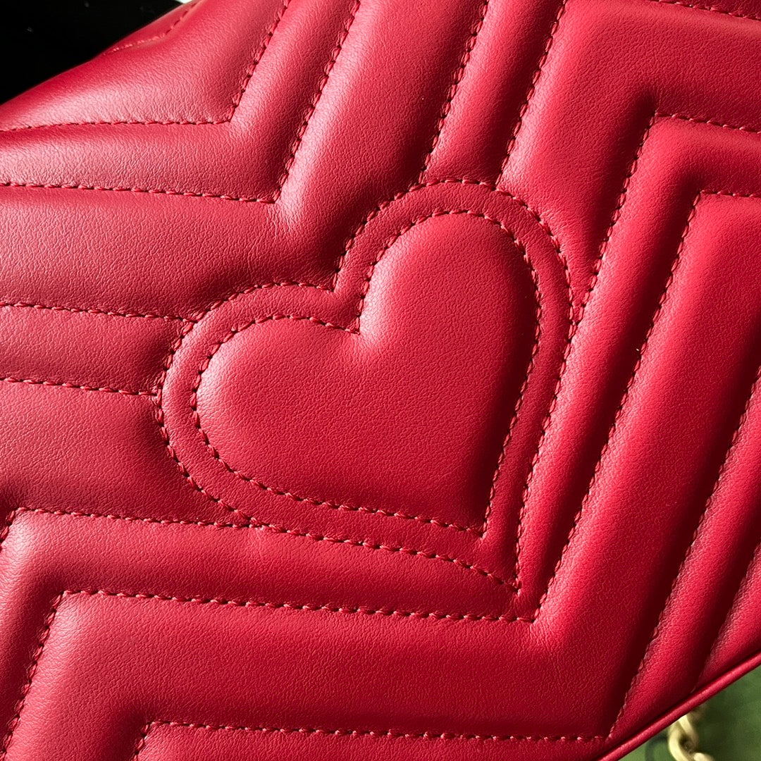 gg Marmont Mini Top Handle Bag Red For Women, Women&#8217;s Bags 8.3in/21cm gg ‎