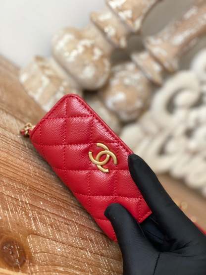 Chanel Clutch With Chain Red For Women, Women’s Bags 4.8in/12.3cm